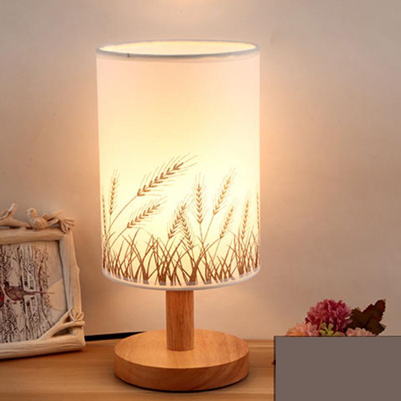 Creative Solid Wood Bedroom Bedside Simple Modern Creative Decoration Night Light Warm Light Table Lamp Energy-saving Bedside Lamp