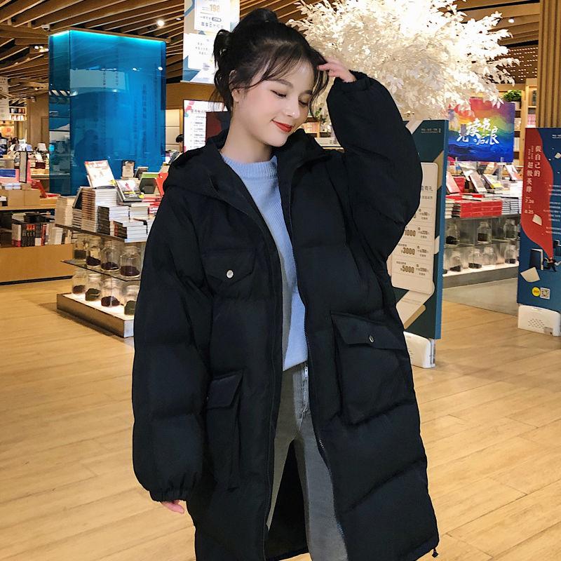 Winter Jacket Women's Bread Coat Student Korean Style Loose Cotton Coat Mid-length Thick Padded Jacket