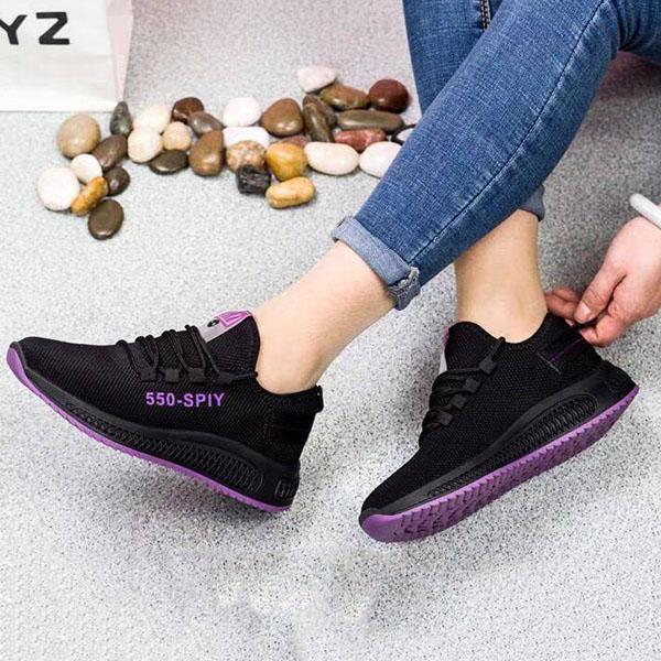 Women's Breathable Mesh Sports Shoes Autumn Lightweight Non Slip Casual Mesh Shoes Female Soft Sole Single Shoes