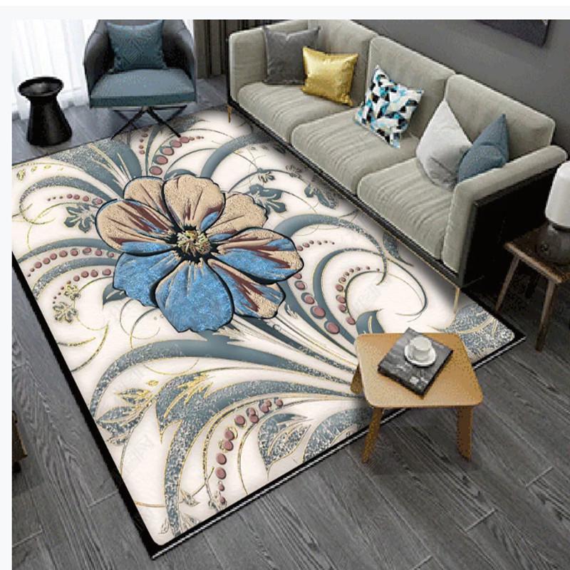 Chinese Style 3D Floral Pattern Carpet for Living Room Area Rug Children Floor Mat Cloakroom Rugs