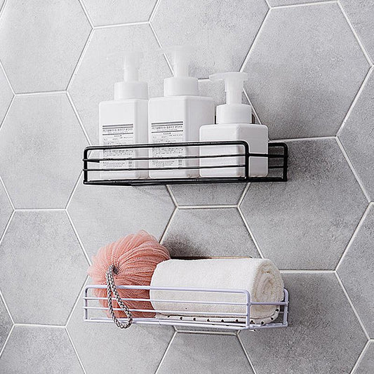 Iron Bathroom Shelf Shower Gel Shelf Bathroom Free Punching Wash Basket Hanging Wall Storage Rack