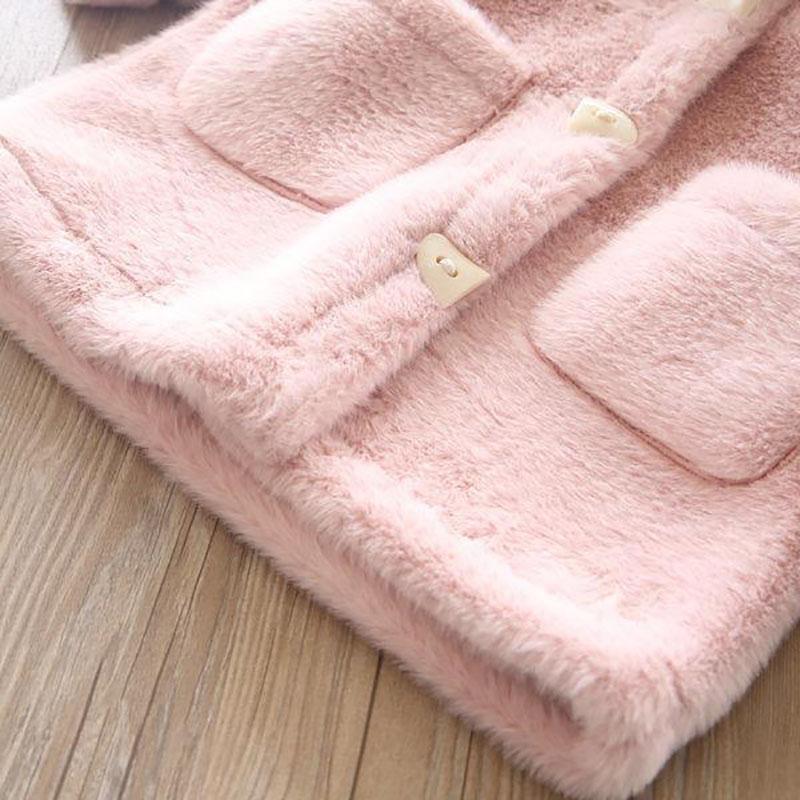 Girls Padded Jacket Children's Wool Sweater for Autumn and Winter Mid-length Warm and Windproof Jacket