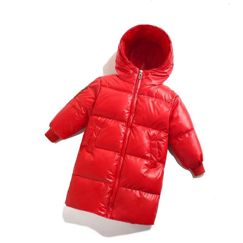 White Duck Down Children's Down Jacket Girls Mid-length Disposable Winter Padded Jacket