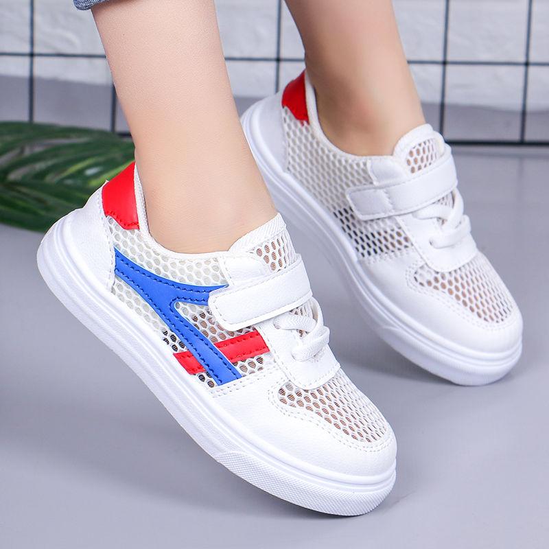 Breathable Net Shoes for Boys and Girls Summer All-match White Shoes Children's Board Shoes Mesh Sports Shoes Student Shoes