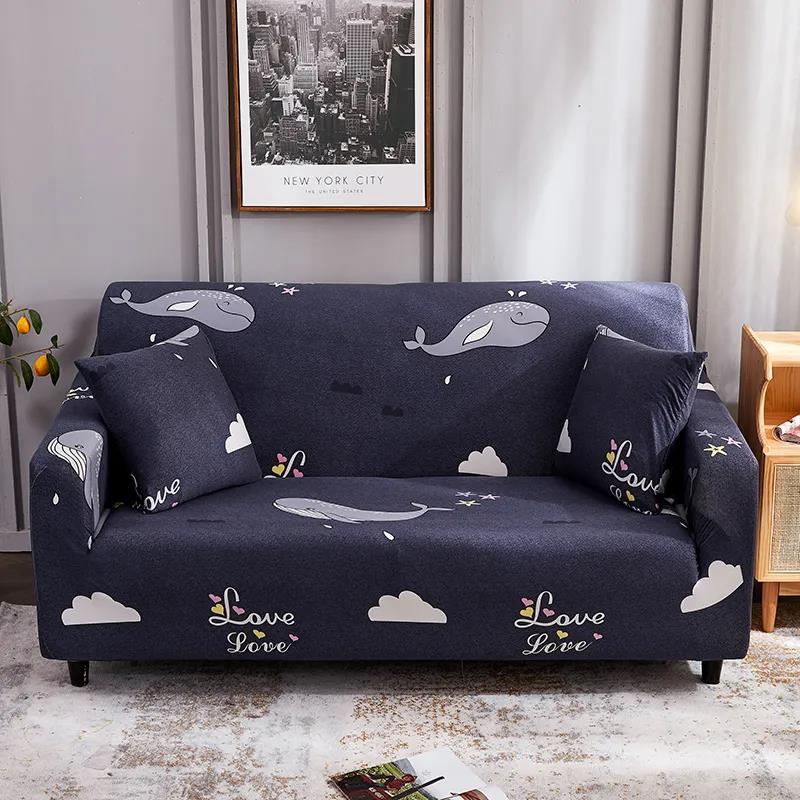 1/2/3/4 Seater Printing Elastic Slipcovers Stretch Sofa Covers for Living Room Corner Couch Cover Sectional Armchair Cover