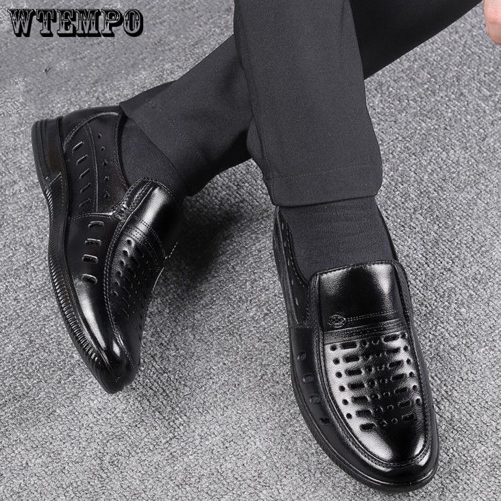 Summer Comfortable Men Casual Shoes Loafers Men Shoes Quality Split Leather Shoes Men Sandals