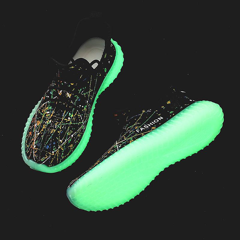 Summer Luminous Shoes Men's Breathable Light Casual Shoes Men's Korean Sports Tide Shoes Men's Shoes