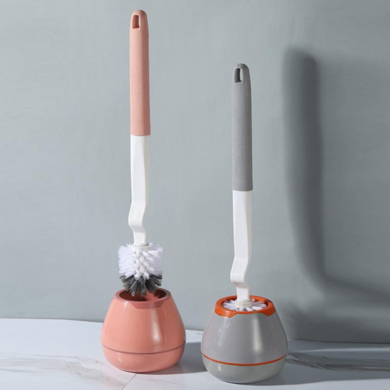 Long-handled Toilet Cleaning Toilet Brush for Dead Ends Toilet Wall-mounted Soft Hair Suit with Base Toilet Brush