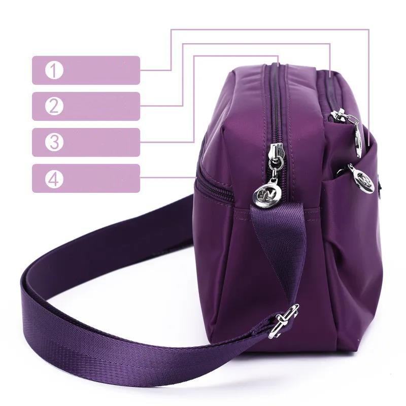 1pcs Women Canvas Crossbaby Bags Travel Casual Large Daily Shoulder Shopper Mother Handbag Multi-layer Zipper Closure