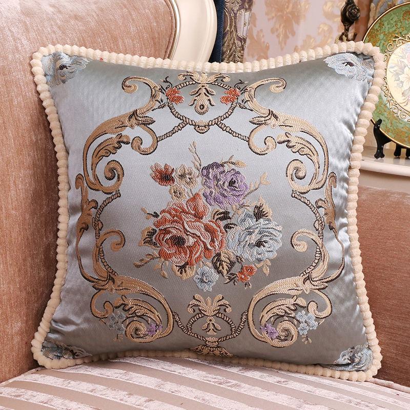 European Style Embroidered Pillow Home Sofa Pillow Car Pillow Relaxation Artifact