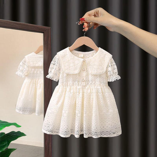 0-24M Baby Girls Dress Newborn White Lace Tutu Party Wedding Dress Toddler Princess Costumes Elegant Puff For Infant Girls