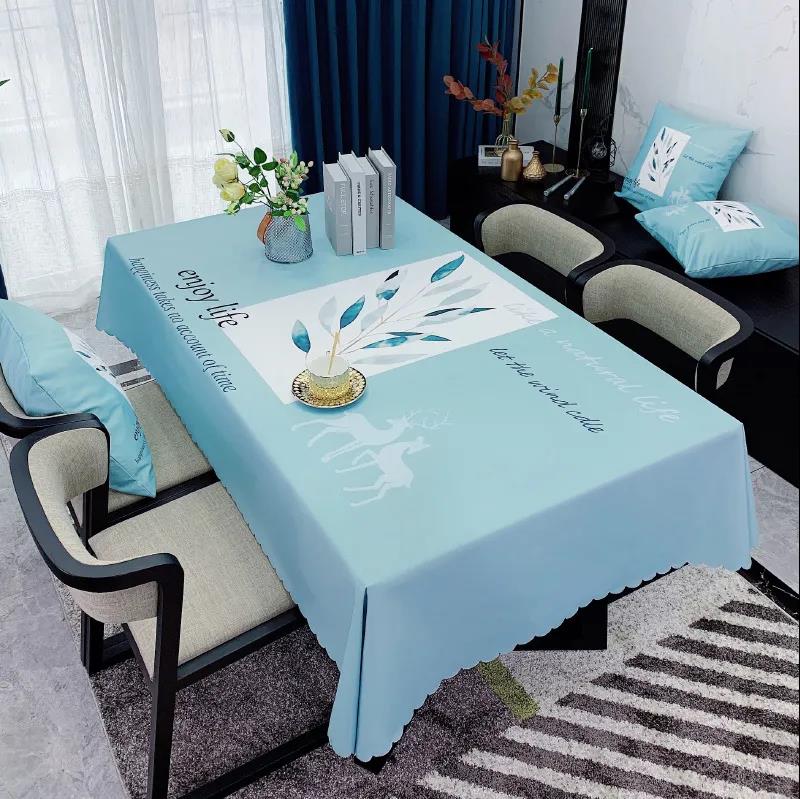 Simple and Modern Coffee Table Dining Table Square Table Rectangular Tablecloth Waterproof and Oil-proof Washable Tablecloth