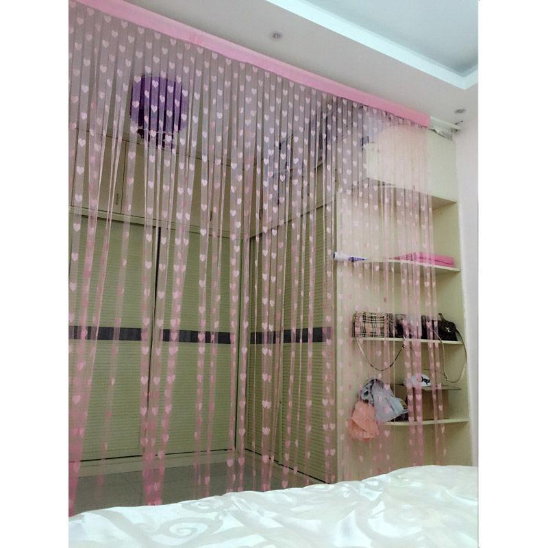 Romantic Love Line Curtain Tassel Door Curtain Cute Peach Heart Curtain Setting Partition Hanging Curtain (1 piece)