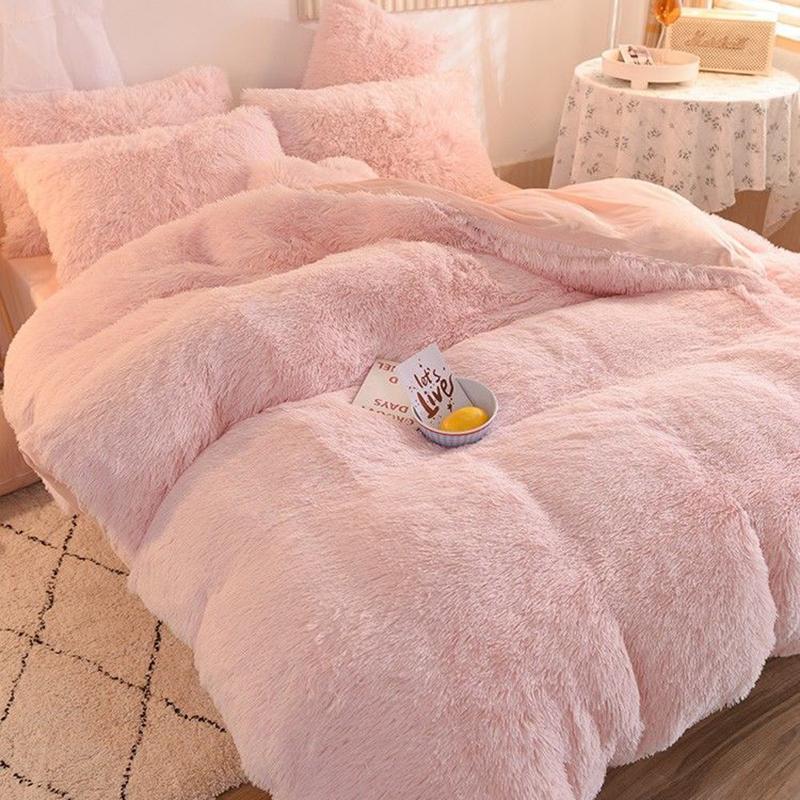 Crystal Plush Plush Bedding Winter Thick Warm Mink Four-piece Suit