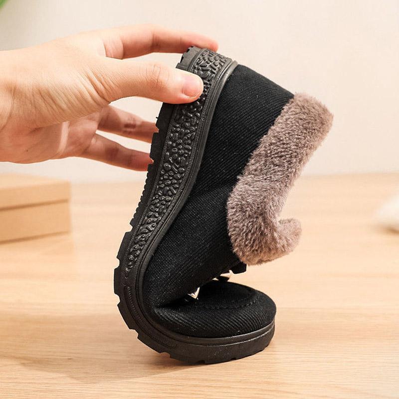 Winter Cotton Shoes Cloth Shoes Women's Flannel Surface Plus Velvet Thick Warm Shoes Beef Tendon Bottom Non-slip Shoes