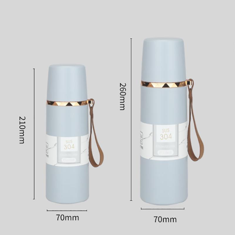 304 Stainless Steel Heat Preservation Handle Double Cover Portable Men and Women Style Simple Portable Water Cup