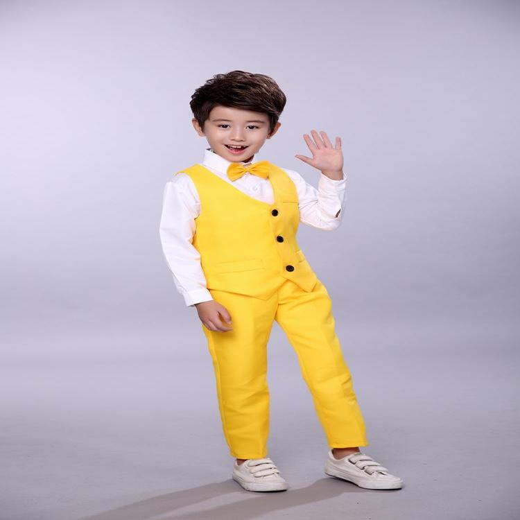 Boys Dress Vest Suit Black Host Children's Suit Elementary School Chorus Costumes