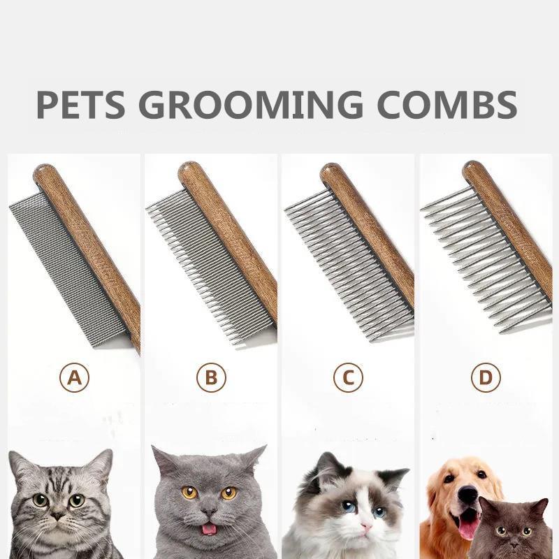 Wooden Cat Comb Dog Matted Hair Removal Comb Floating Hair Cat Comb Cleaner Pet Grooming Needle Comb Cat Pet Supplies Pets Massage Comb Grooming Tool