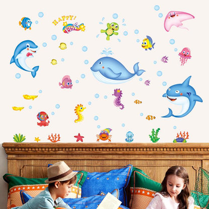 Creative 3D Cartoon Underwater World Kindergarten Environment Decorative Removable Wall Sticker