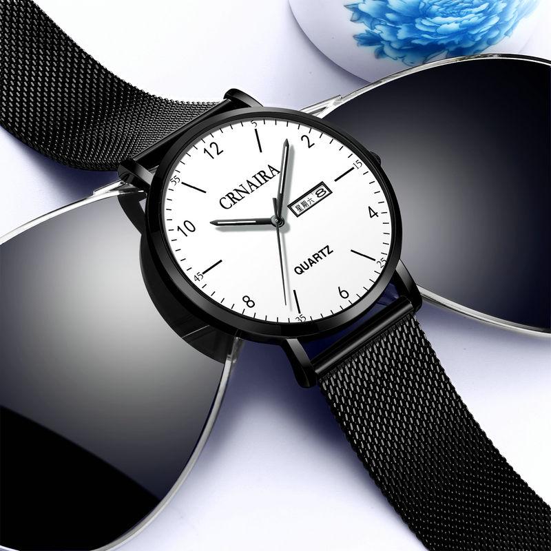 Top Luxury Brand Men Business Watches Waterproof Quartz Analog Wristwatch Steel Male Clock