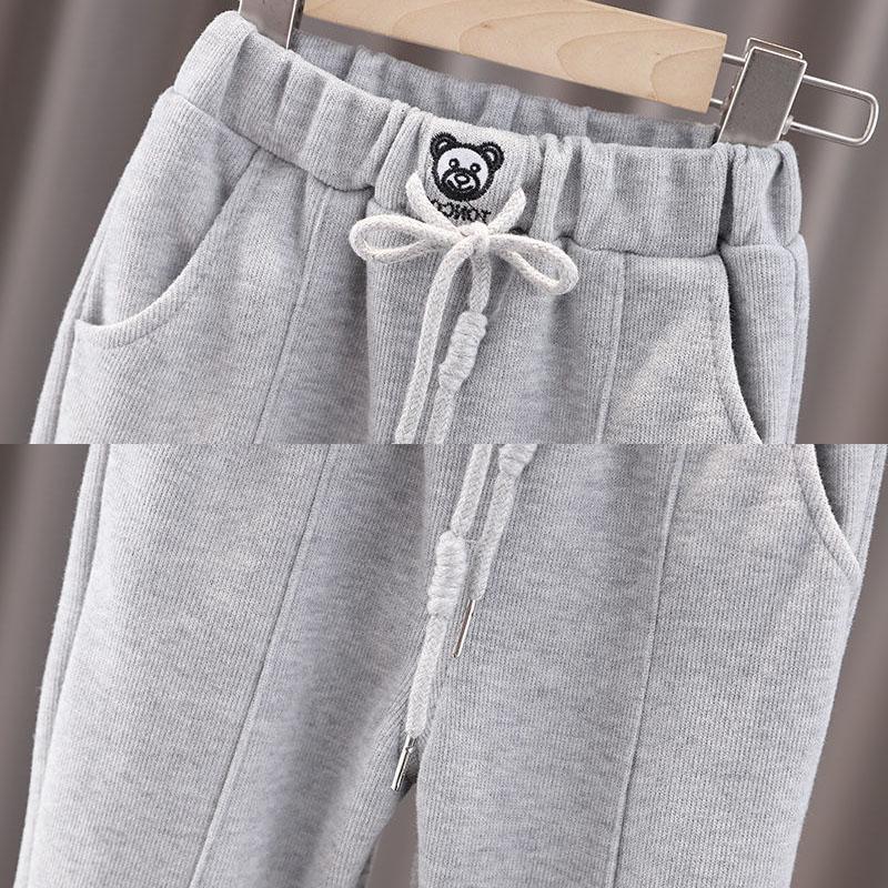 Two-piece Suit Children's Autumn and Winter Clothing Boys and Girls Casual Sportswear Sweater Trousers Set Solid Color Loose