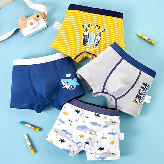 Quality Blue Striped Boys Brief Underwear Kids Stretchy Panties for 3 4 6 8 10 12 14 Years Old Boys Clothes