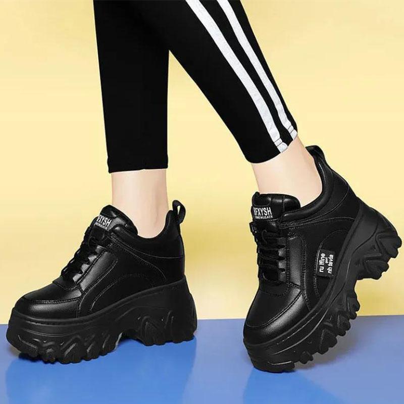 Inner Increase Women's Shoes Summer and Autumn White Shoes Korean Students All-match Casual Shoes Thick-soled Single Shoes