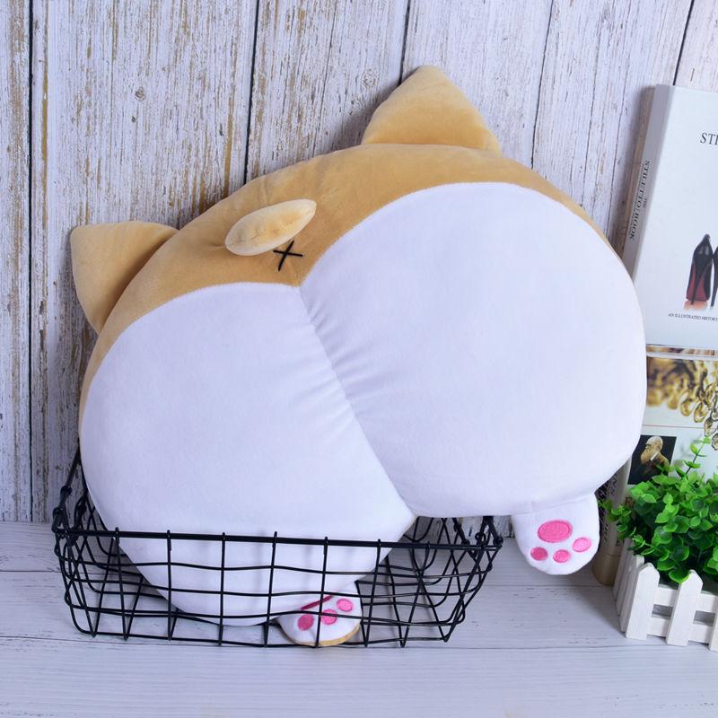 Lovely Kirky Buttocks Pillow Cute Chai Dog Plush Toy Doll Buttocks Sleeping Soft Down Cotton Cushion