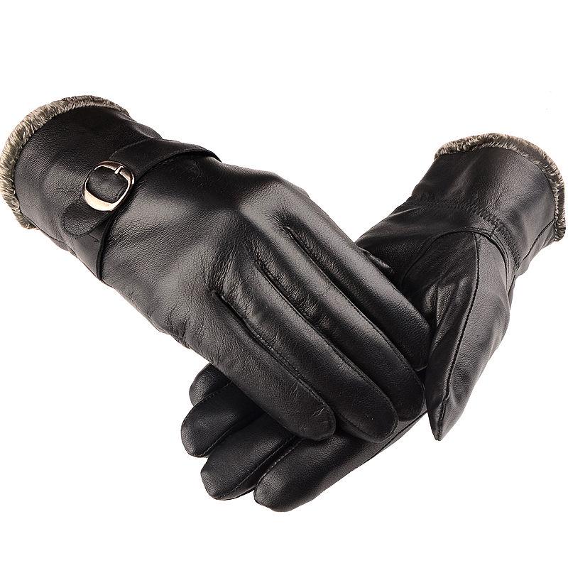 Windproof gloves Winter Warm Leather gloves Thick gloves Man fashion gloves Plush Cotton gloves