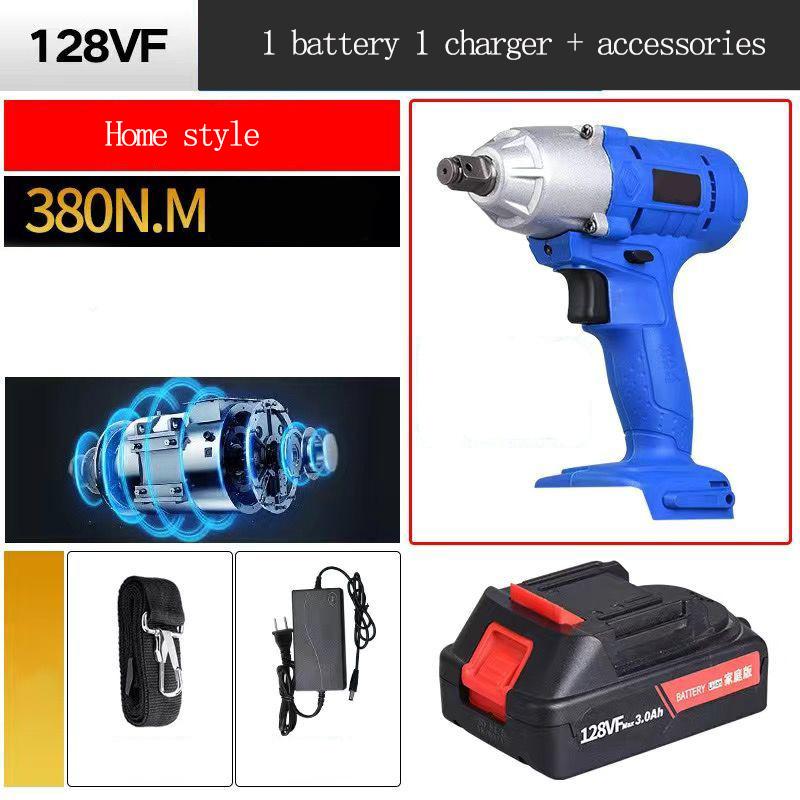 128VF/188VF/258VF High Power Industrial Electric Drill Large Capacity Lithium Battery Auto Repair Motor Electric Wrench 11 Styles Optional