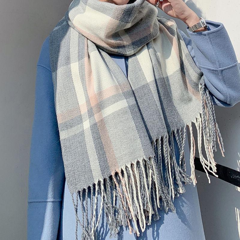 Autumn and Winter Women's Scarf Korean Plaid Scarf Thick Wild Long Scarf Shawl