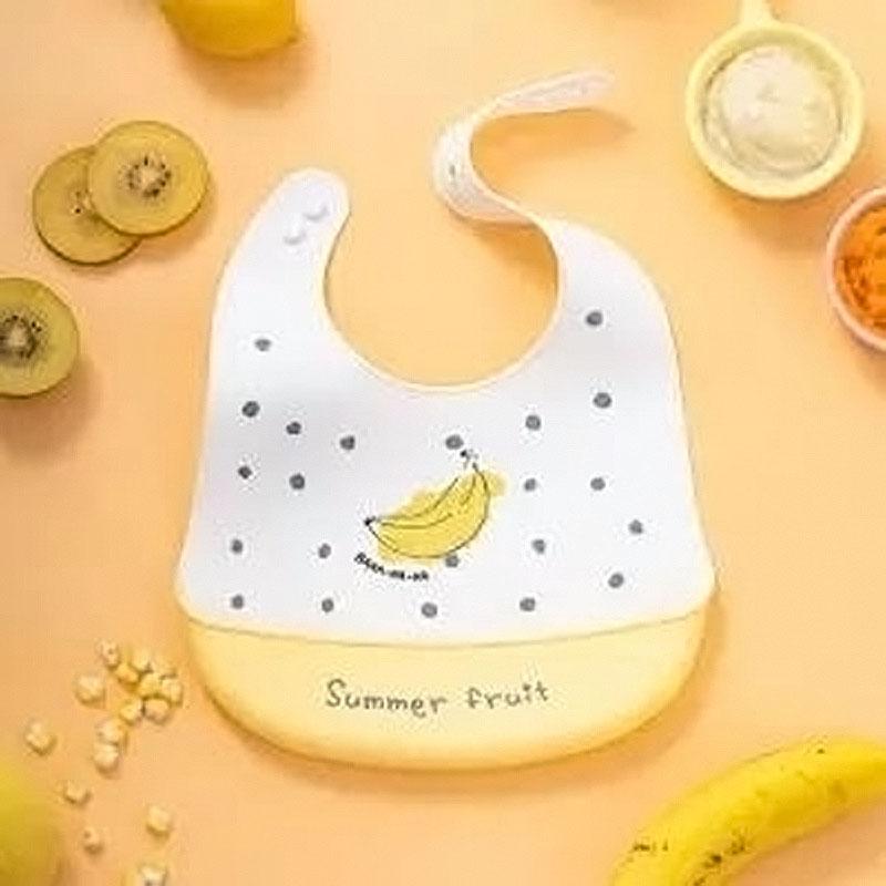 Silicone Baby Rice Pocket, Baby Eating Bib, Waterproof Cute Cartoon Large Saliva Pocket, Dirt-resistant Rice Pocket