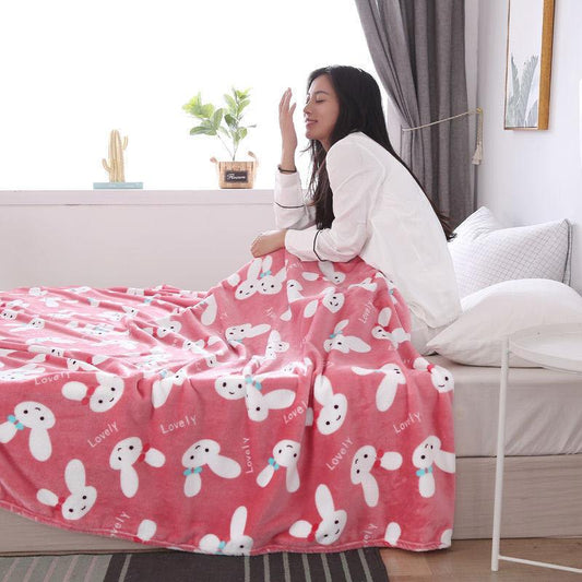 Blanket Coral Fleece Winter Plush Thicken Napping Blanket Lamb Flannel Sofa Decoration Blanket Fluffy Soft Warm Double Side Plus Fleece Blanket