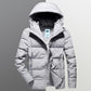 Fashionable Hooded Quality Men's Down Jacket Young and Middle-aged Cold-proof Warmth Thick Real White Duck Down Jacket