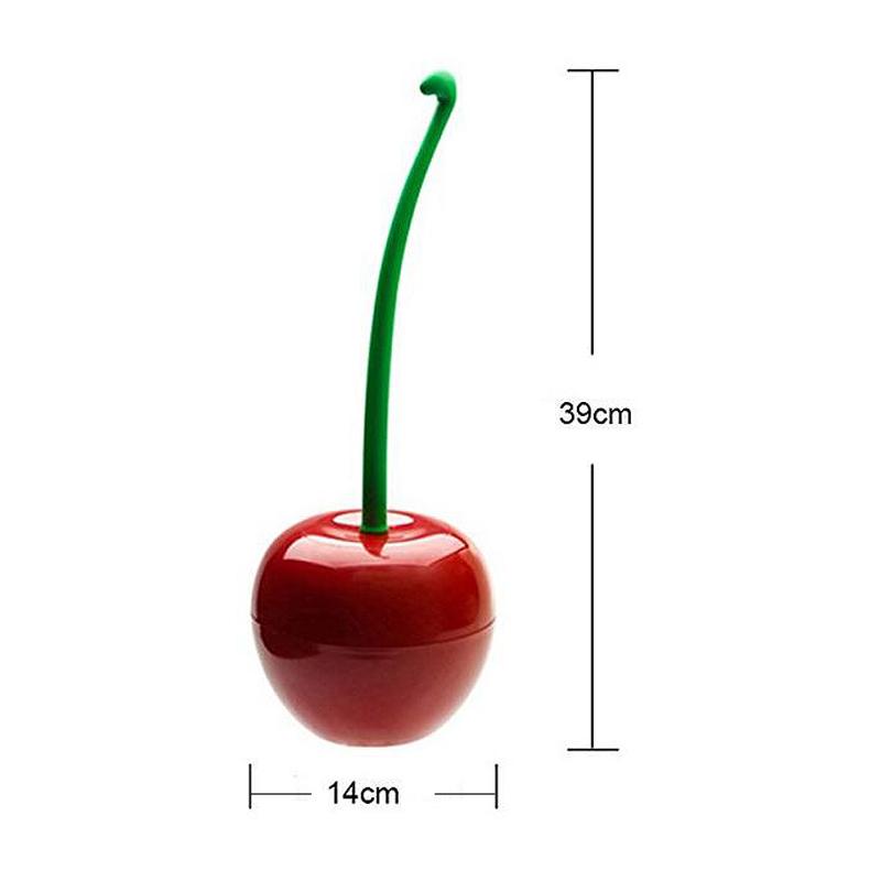 Toilet Brush and Holder Cute Cherry Shape WC Toilet Brush Cleaning Brush for Bathroom Lavatory Long Handle Toilet Bowl Brush