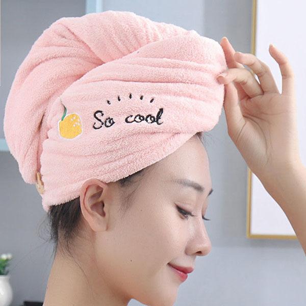 1pcs Women's Winter Dry Hair Cap Super Absorbent Shower Cap Hair Washing Quick Drying Embroidered Towel Female Thickened Hair Towel