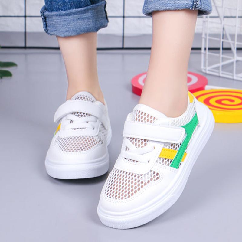 Breathable Net Shoes for Boys and Girls Summer All-match White Shoes Children's Board Shoes Mesh Sports Shoes Student Shoes