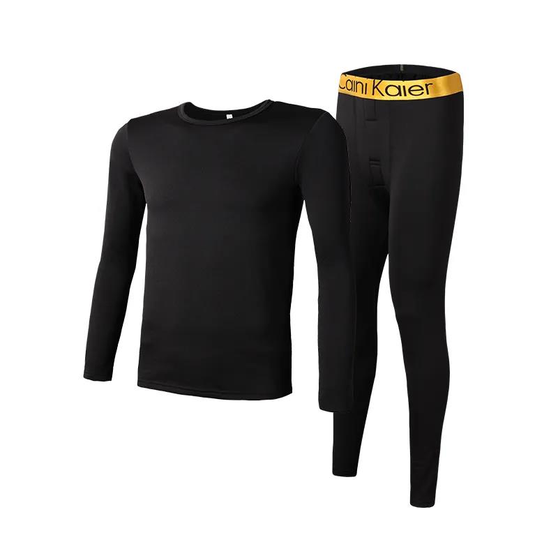 Autumn and Winter Men's Thermal Underwear Base Underwear Suit Plus Velvet Round Neck Thermo Clothes