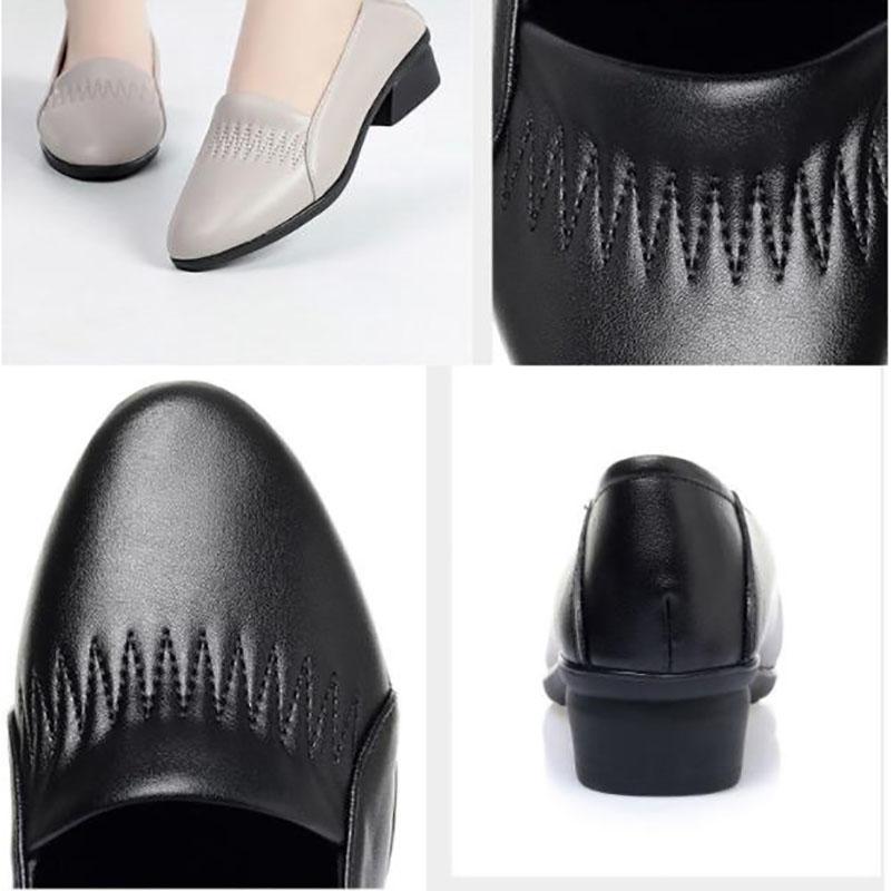 Soft Shoes Spring and Autumn Ladies Shoes Round Head Shallow Mouth Foot Shoes Thick with Soft Bottom Shoes