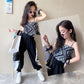 Summer Kids Cute Broken Flower Vest Short Sleeve Tops Korean Style Slash Neck Slim Vest for Children Girls