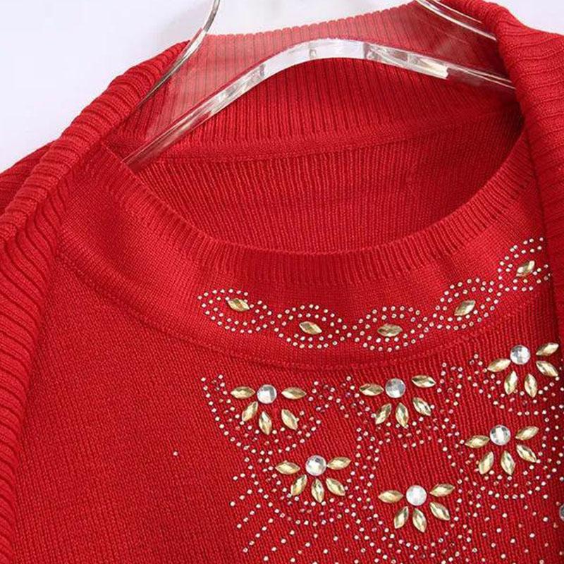 Women's Spring and Autumn Holiday Two-piece Suit Korean Style Loose Top Short Knit Sweater Sweater