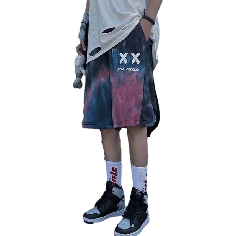 Net Red Shorts Male Ins Super Fire Pants Tie-dye Five-point Pants 5 Points Sports Wild Casual Pants