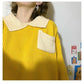 Autumn Winter Students Hit Color POLO Collar Loose Ins Lazy Long-sleeved Sweater Korean Version Trendy Tops