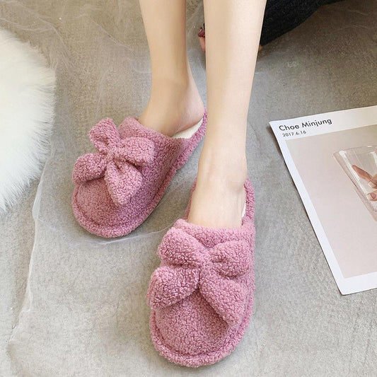 Autumn and Winter Pure Cotton Slippers Indoor Non-slip Soft-soled Shoes Warm Simple Plush Cotton Shoes