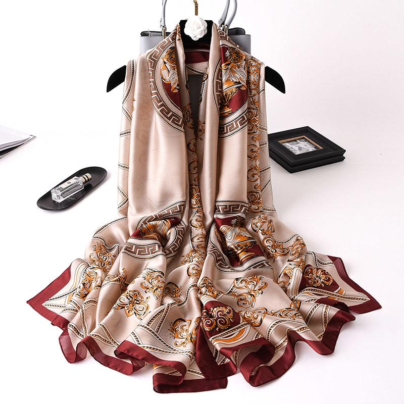 Autumn and Winter Ladies Scarf Fashion All-match Printing Silk Scarf Long Multi-function Scarf Shawl