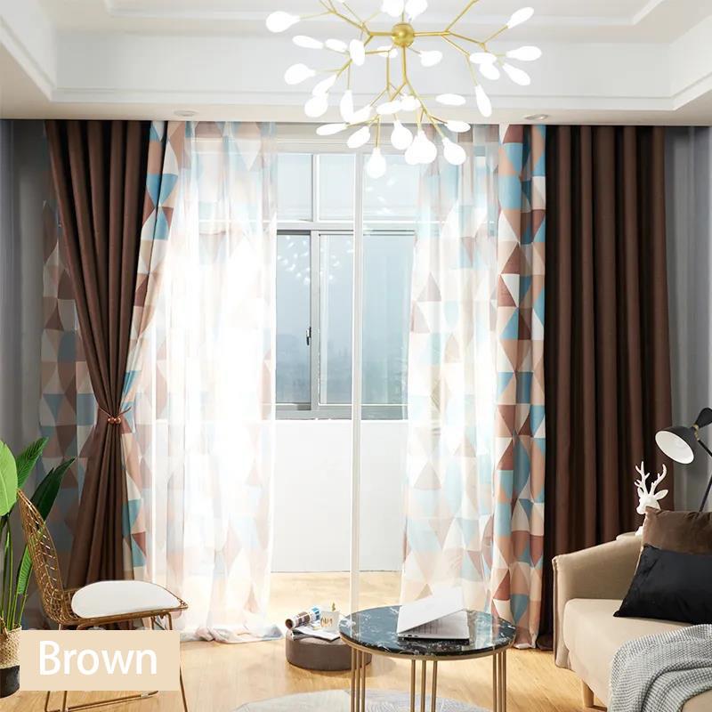 Finished Curtains, Living Room, Bedroom, Balcony, Bay Window, Sunshade and Sunscreen, Nordic Style Thickened Blackout Curtains (150×270cm)