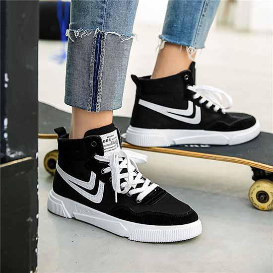 Plus Size 39-44 Summer Men High-top Canvas Sneakers Breathable Basketball Shoes Non-slip Running Shoes Outdoor Travel Shoes