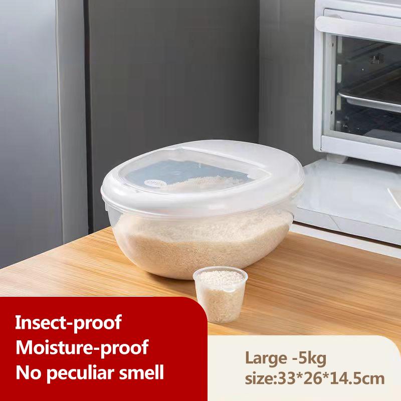 5kg/10kg/15kg Kitchen Rice Bucket Insect-proof and Moisture-proof Rice Storage Box Household Sealed Case and Rice Box Storage Organizer