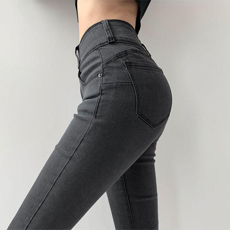 Spring Peach Hip Jeans Women's High Waist Slimming Stretch Hip Tight-fitting Pants Nine-point Pants