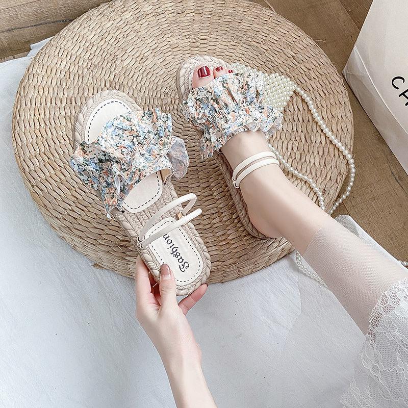 Flower Two-wear Sandals  Slippers  Women's Outer Wear Summer Fashion Comfortable  Breathable All-match Beach Shoes